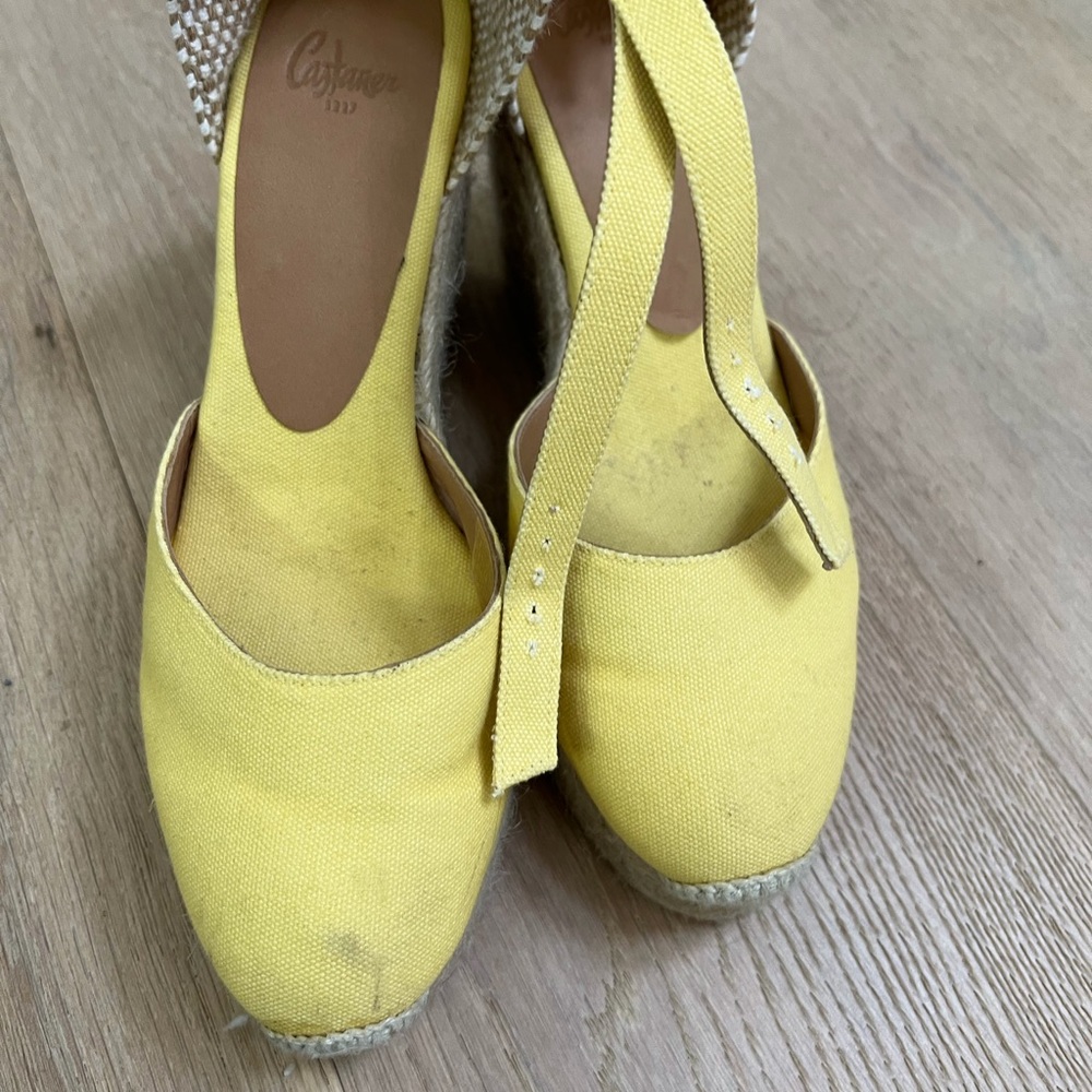 Castañer wedge espadrilles, yellow, size 38.5, worn once - Picture 2 of 4
